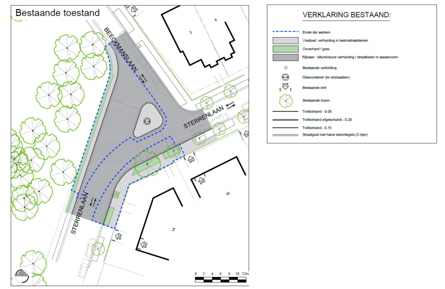 Bestaande toestand kruispunt Beeckmanslaan - Sterrenlaan Bestaande toestand kruispunt Beeckmanslaan - Sterrenlaan
